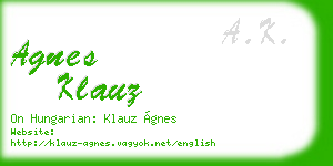 agnes klauz business card