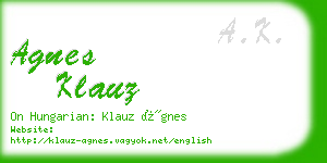 agnes klauz business card